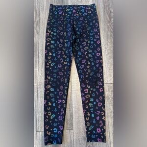 Terez Rainbow Cheetah Metallic Foil Leggings Small
